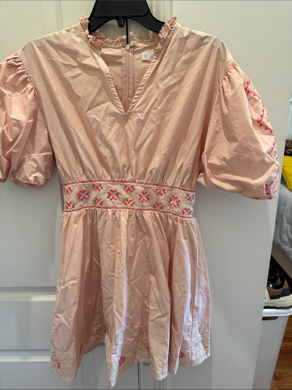 Light Pink Embroidered  Dress - Brand:
